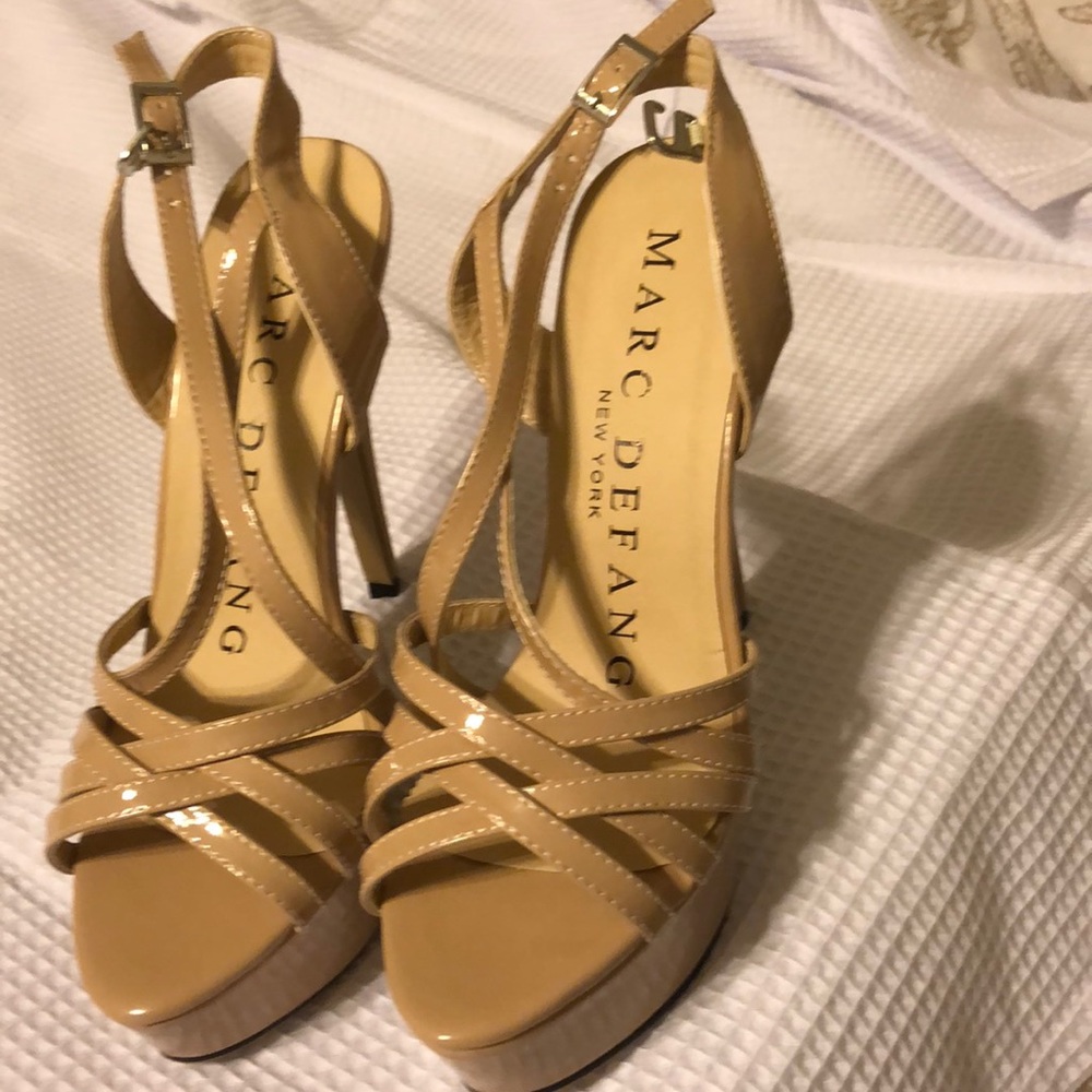 Marc Defang dark beige platform/heels Sz 71/2